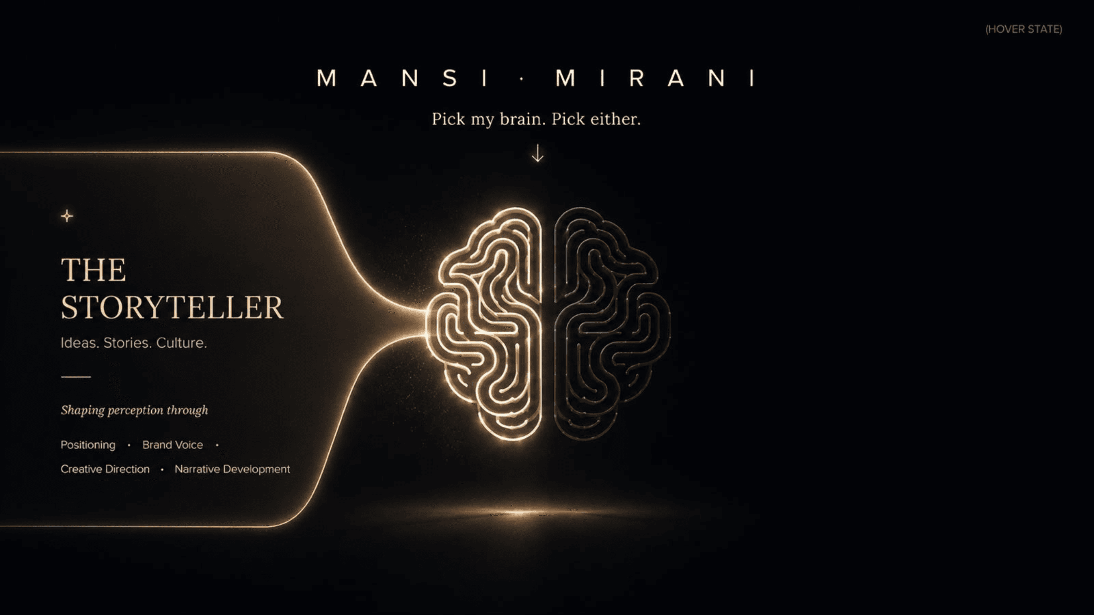 Mansi Mirani storyteller hover state